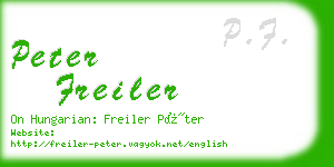 peter freiler business card